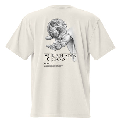 He's got the whole world in His hands Oversized faded t-shirt
