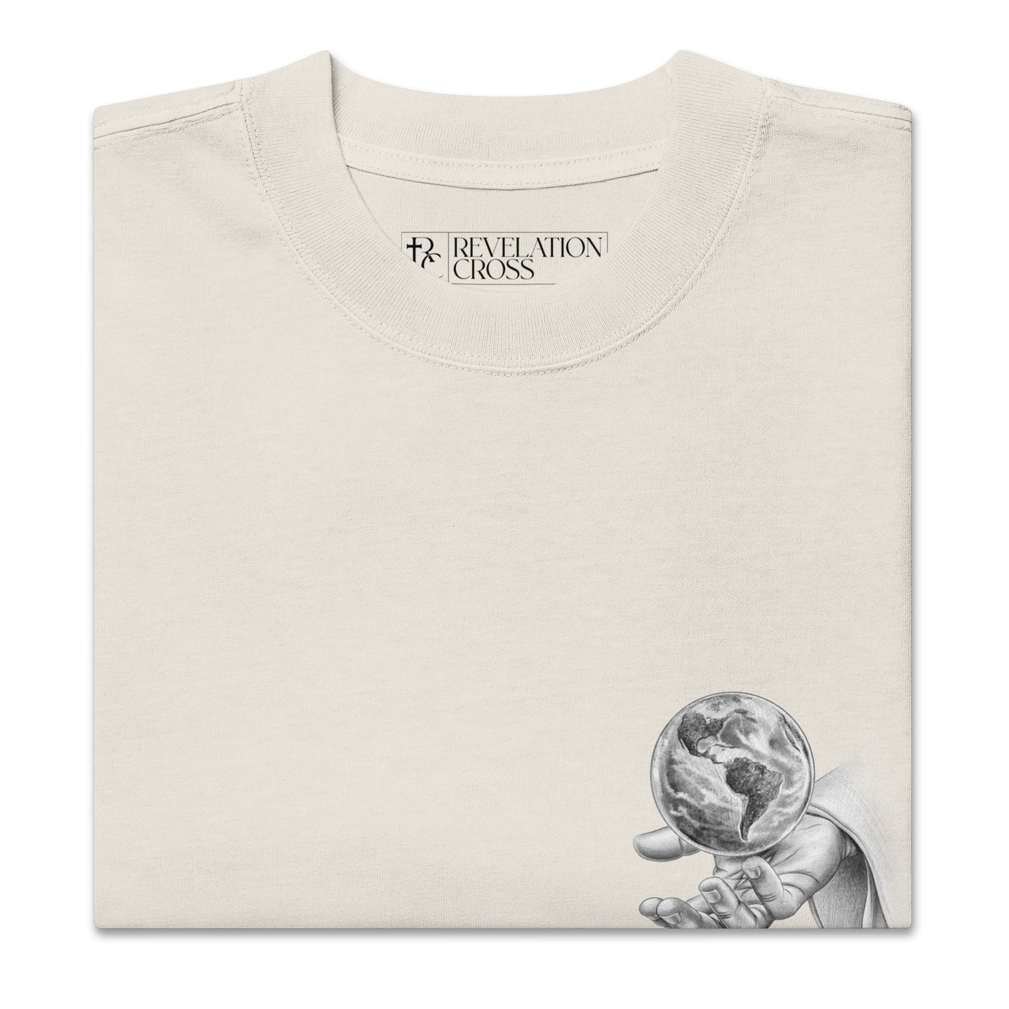 He's got the whole world in His hands Oversized faded t-shirt