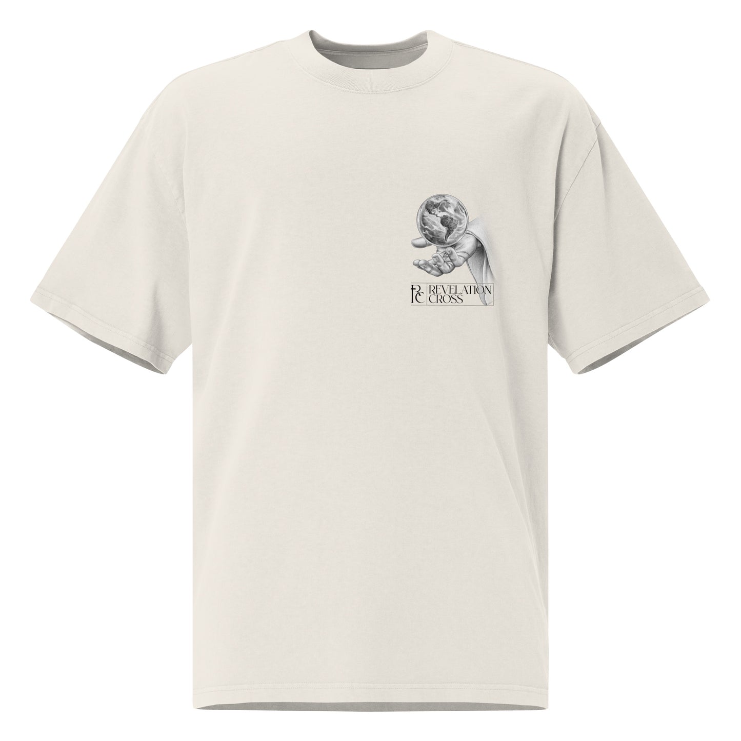 He's got the whole world in His hands Oversized faded t-shirt