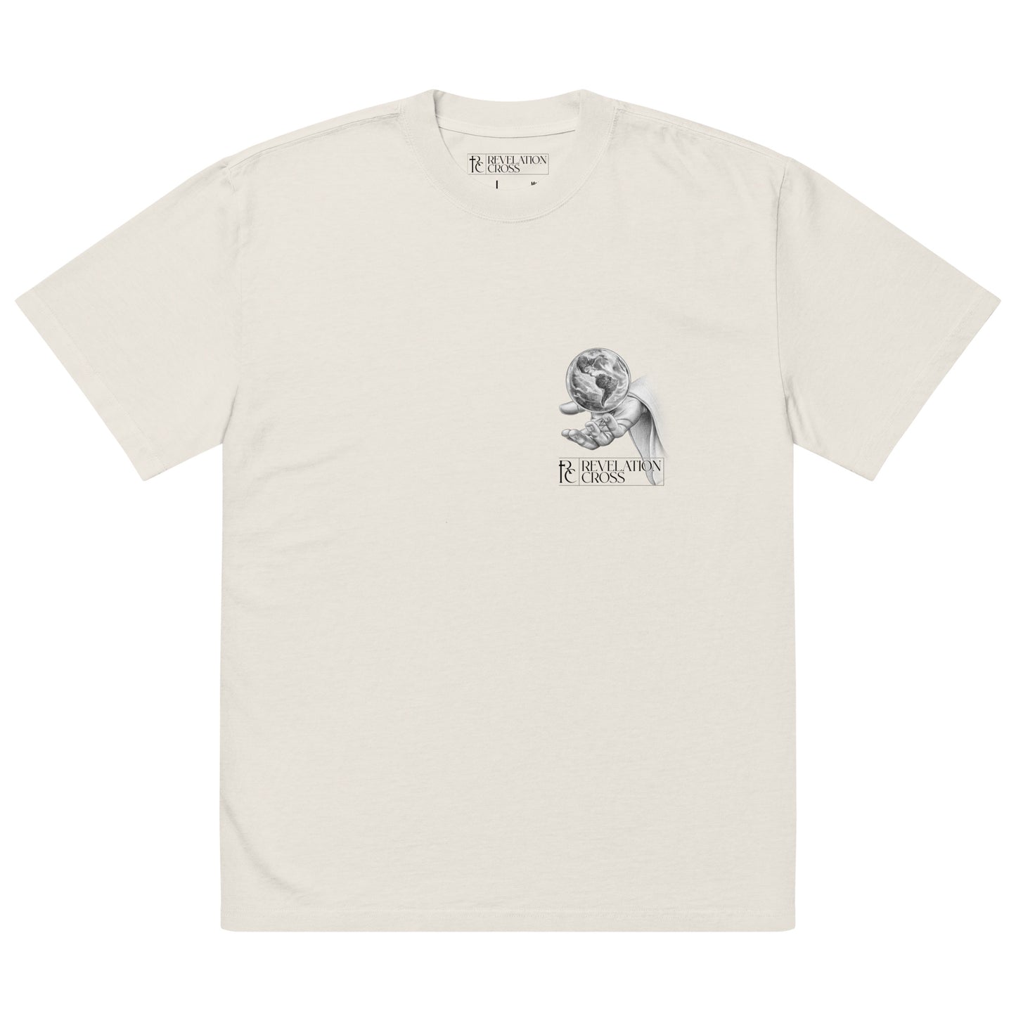 He's got the whole world in His hands Oversized faded t-shirt