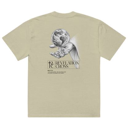 He's got the whole world in His hands Oversized faded t-shirt