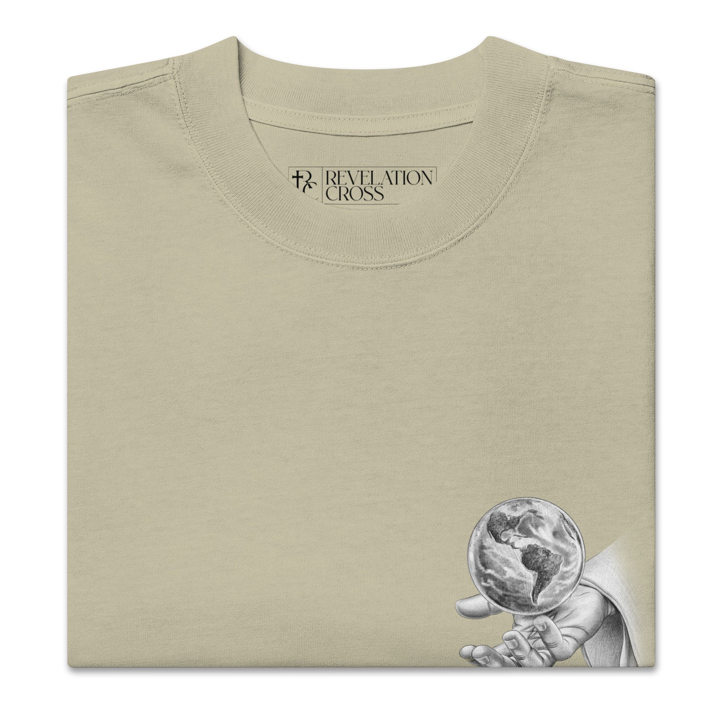 He's got the whole world in His hands Oversized faded t-shirt