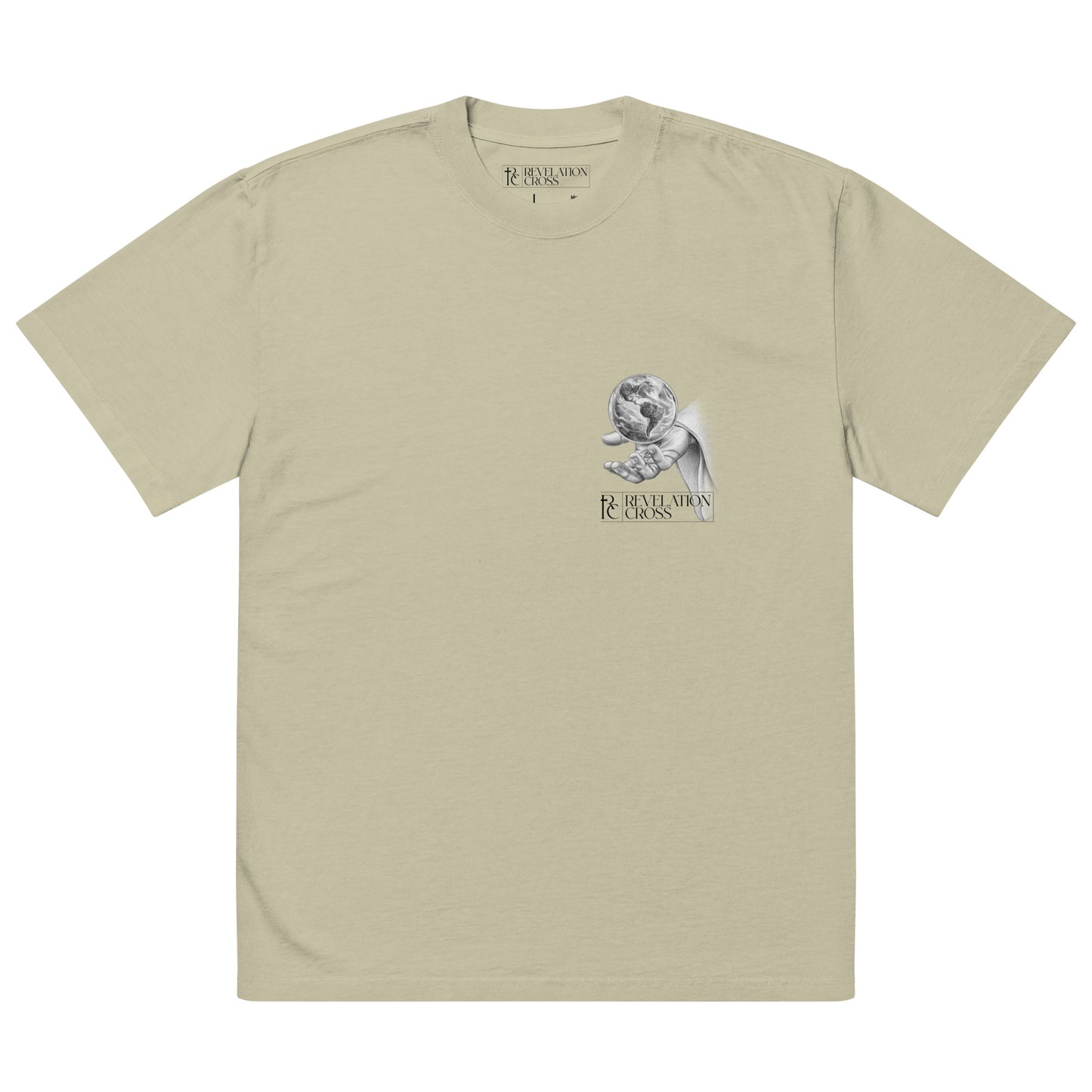 He's got the whole world in His hands Oversized faded t-shirt