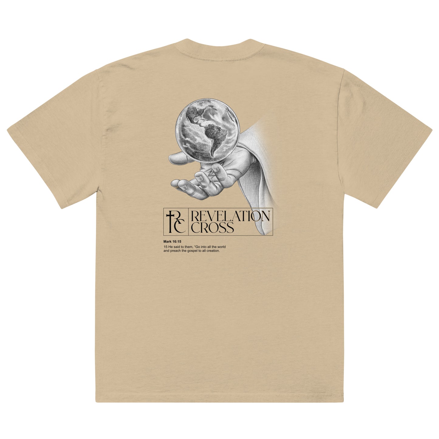 He's got the whole world in His hands Oversized faded t-shirt