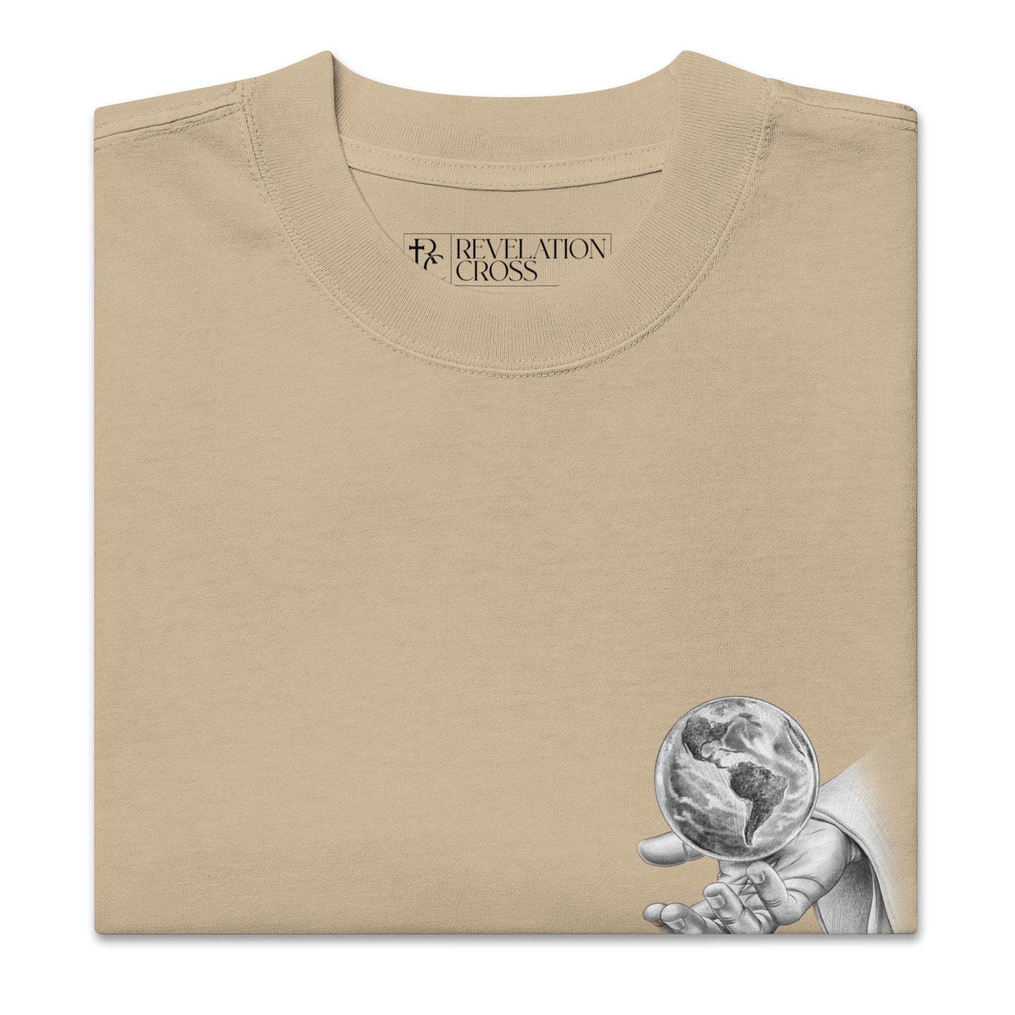 He's got the whole world in His hands Oversized faded t-shirt