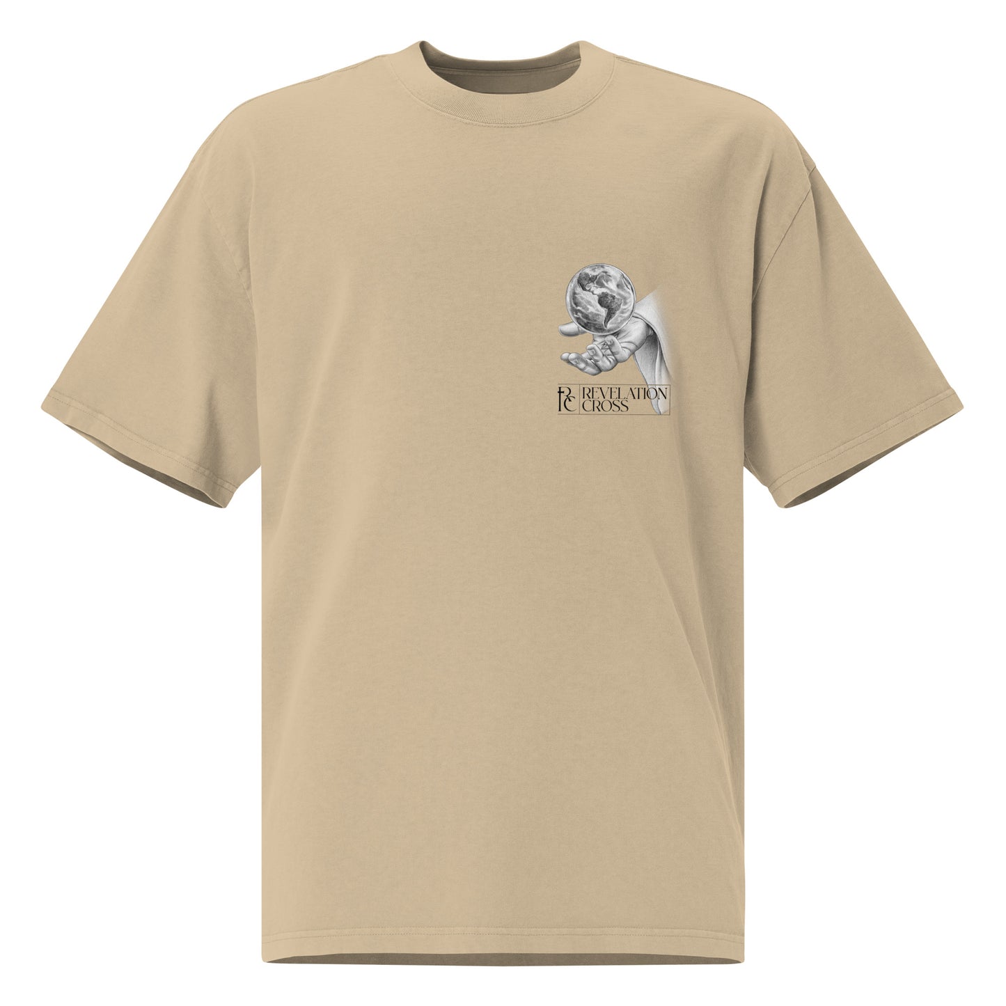 He's got the whole world in His hands Oversized faded t-shirt