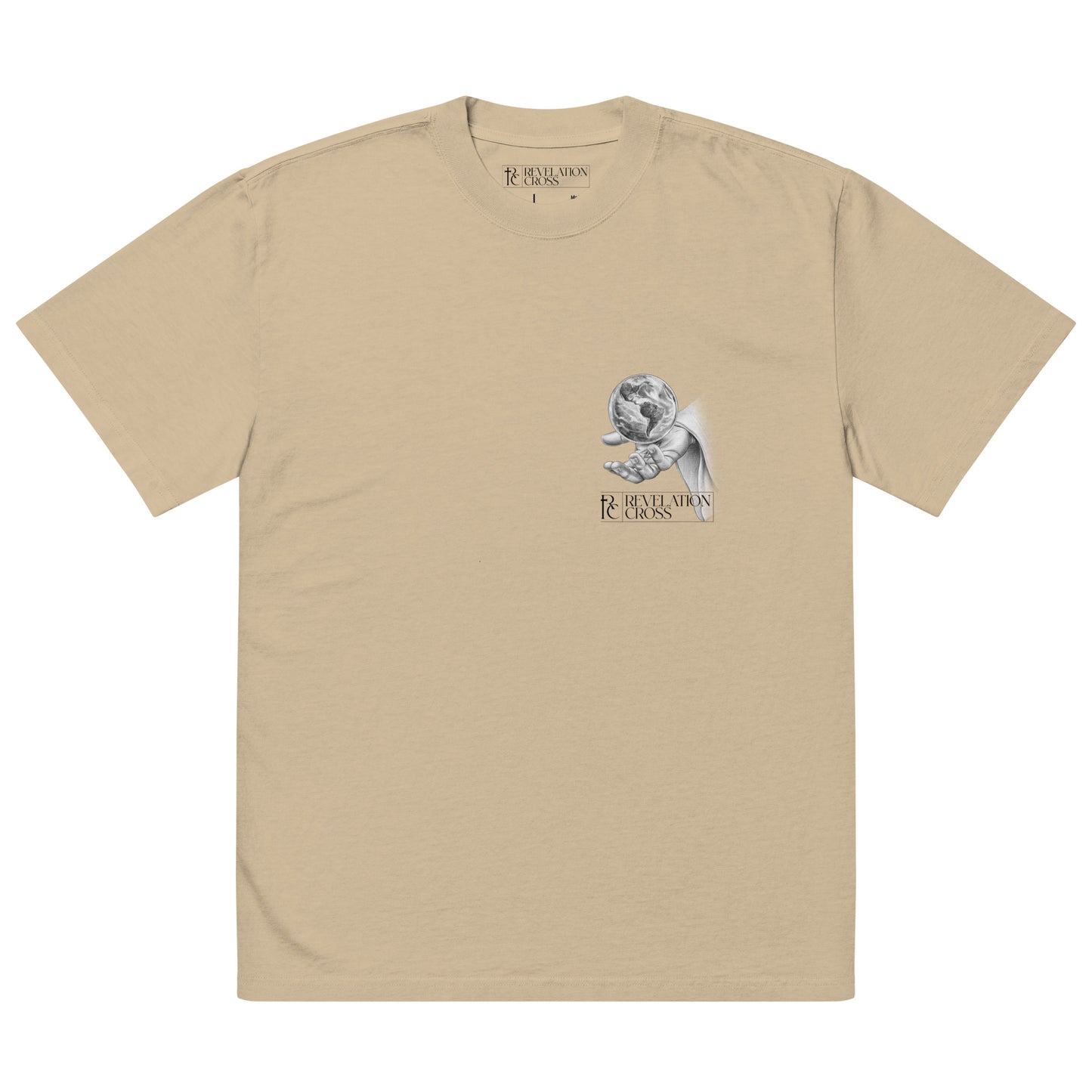 He's got the whole world in His hands Oversized faded t-shirt